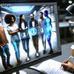 alt_text: "A diverse team collaborates with AI, showcasing automation's positive impact on the future of work."