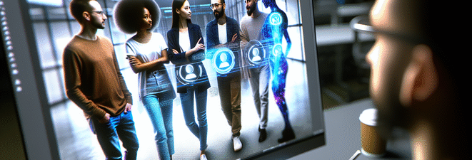 alt_text: "A diverse team collaborates with AI, showcasing automation's positive impact on the future of work."